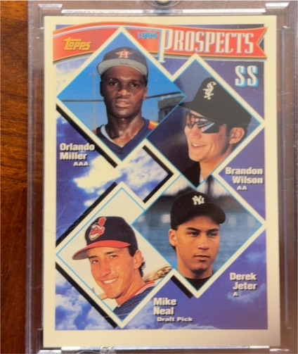 1994 Topps #158 SS Prospects Orlando Miller / Brandon Wilson / Mike Neal / Derek Jeter — front