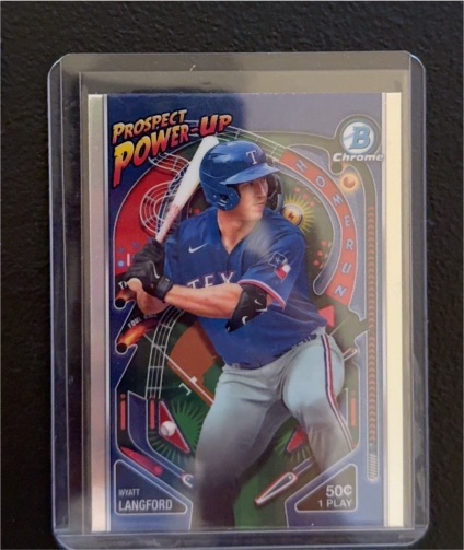 2024 Bowman Chrome Prospect Power-Up #PP-3 Wyatt Langford — front