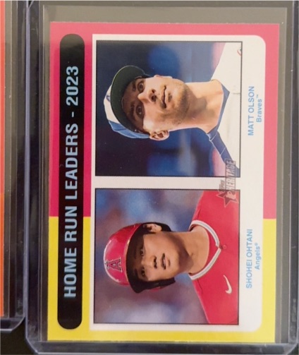 2024 Topps Heritage #307 Home Run Leaders - 2023 (Shohei Ohtani / Matt Olson) — front