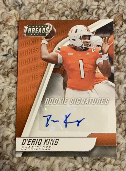 2022 Panini Chronicles Threads Rookie Signatures #TH-DKI D'Eriq King — front