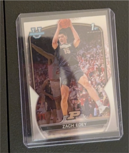2022-23 Bowman University Chrome #79 Zach Edey — front