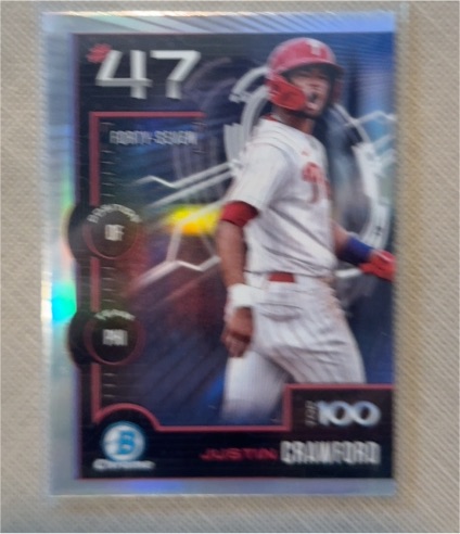 2025 Bowman Chrome Scouts Top 100 #BTP-47 Justin Crawford — front
