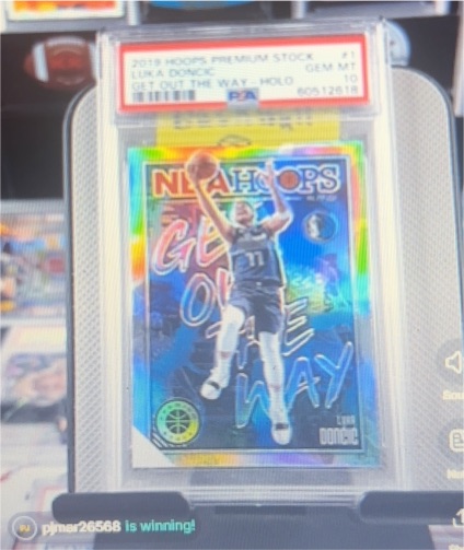 2019-20 Panini NBA Hoops Premium Stock #1 Luka Doncic Get Out The Way Holo — front