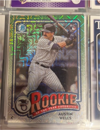 2024 Bowman Chrome #ROY-2 Austin Wells Rookie of the Year Favorites Mojo Refractor — front
