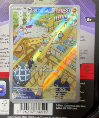 2024 Pokemon SV06 #183 Timburr Twilight Masquerade Illustration Rare Holo — front
