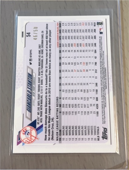 2021 Topps Chrome #54 Giancarlo Stanton — front