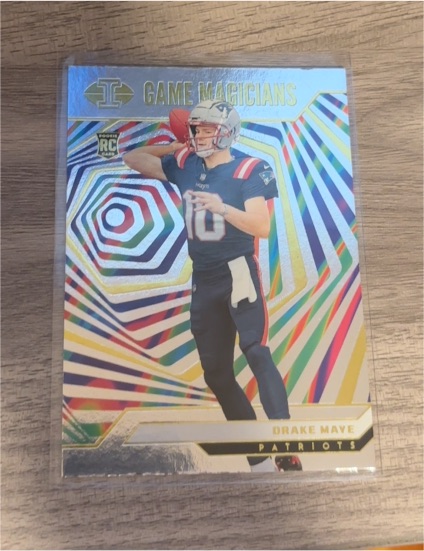 2024 Panini Illusions #22 Drake Maye RC Game Magicians Insert Patriots — front