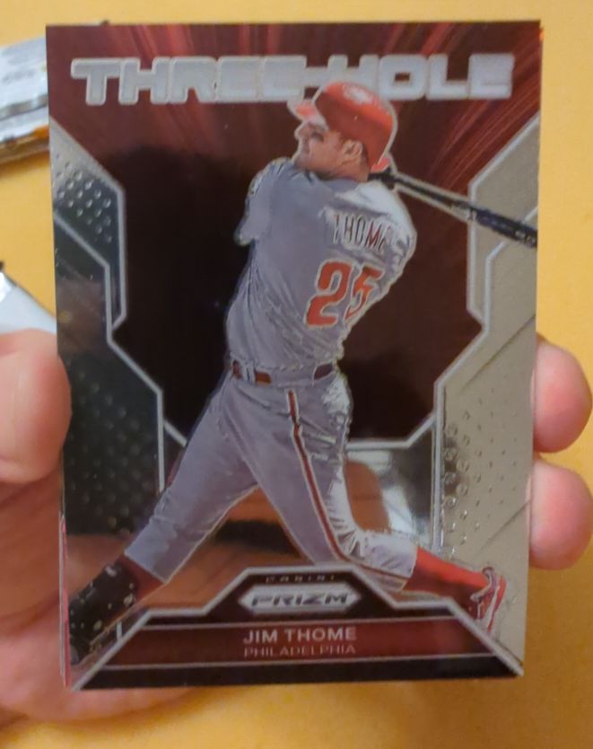 2023 Panini Prizm #TH8 Jim Thome Three-Hole Silver Prizm Philadelphia Phillies — front