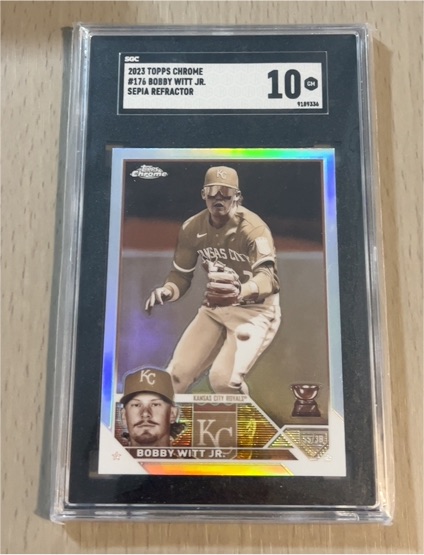 2023 Topps Chrome #176 Bobby Witt Jr. Sepia Refractor — front