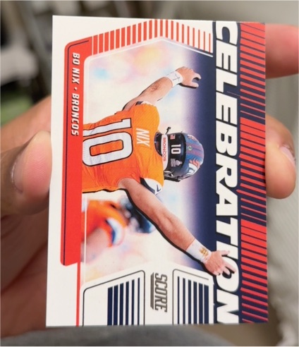 2025 Panini Score #C-BNI Bo Nix Celebration — front