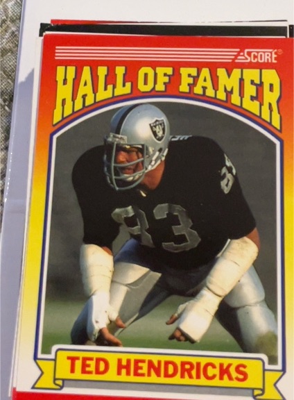 1990 Score #599 Ted Hendricks Oakland Raiders — front