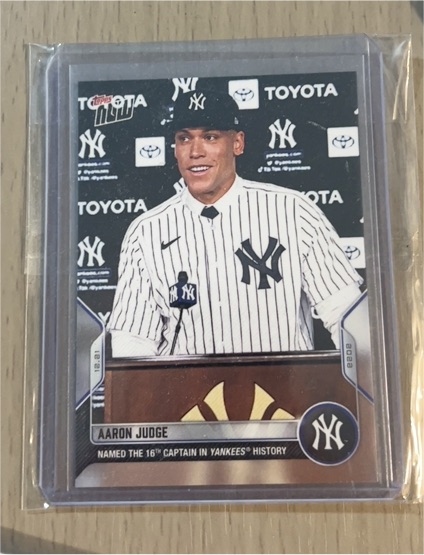 2022 Topps Now #OS-54 Aaron Judge Named 16th Captain of NY Yankees — front