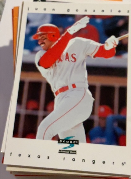 1997 Score # Texas Rangers Juan Gonzalez — front
