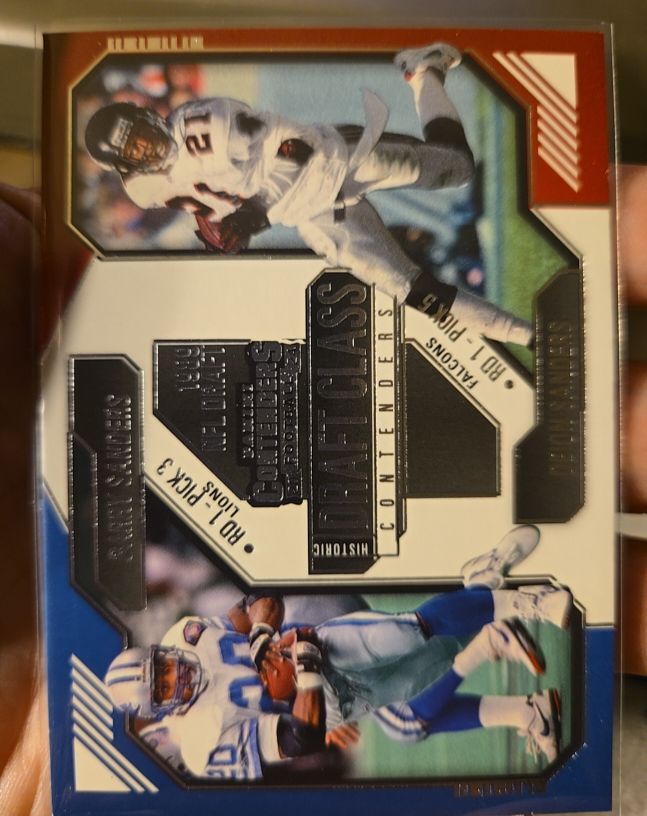 2024 Panini Contenders #11 Barry Sanders / Deion Sanders Historic Draft Class Contenders — front