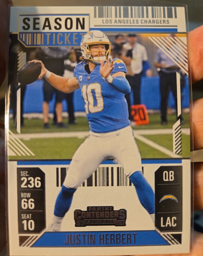 2024 Panini Contenders #55 Justin Herbert Season Ticket — front