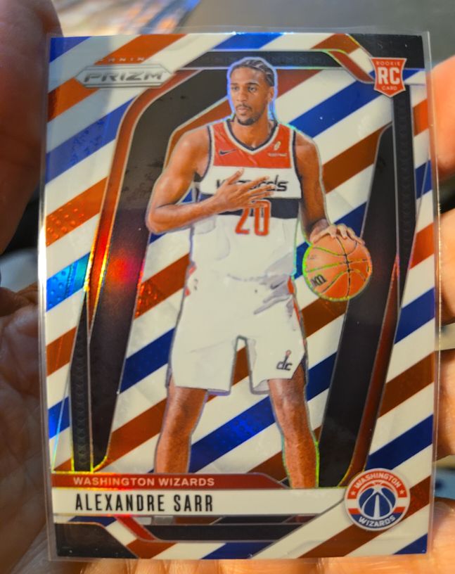 2024-25 Panini Prizm #264 Alexandre Sarr Red White & Blue Prizm RC Wizards — front