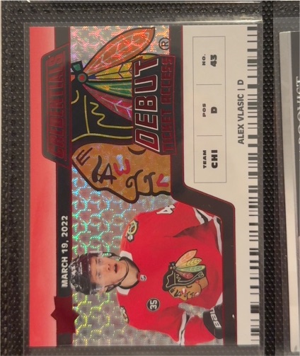 2022-23 Upper Deck Credentials Debut Ticket Access #43 Alex Vlasic — front