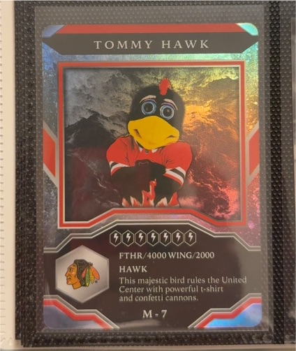2021-22 Upper Deck MVP Mascot Gaming Cards #M-7 Tommy Hawk Chicago Blackhawks — front