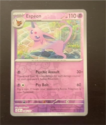 2023 Pokémon Scarlet & Violet Obsidian Flames #086 Espeon — front