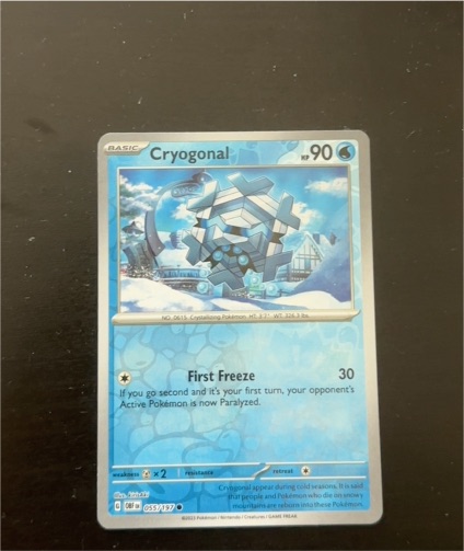 2023 Pokémon Obsidian Flames #055 Cryogonal — front