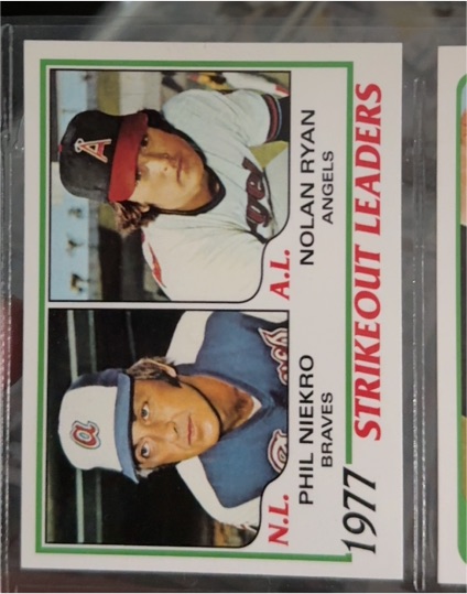 1978 Topps #206 1977 Strikeout Leaders Phil Niekro Nolan Ryan — front