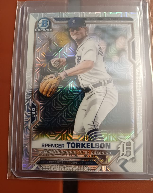 2021 Bowman Chrome #BCP-187 Spencer Torkelson Mojo Refractor — front