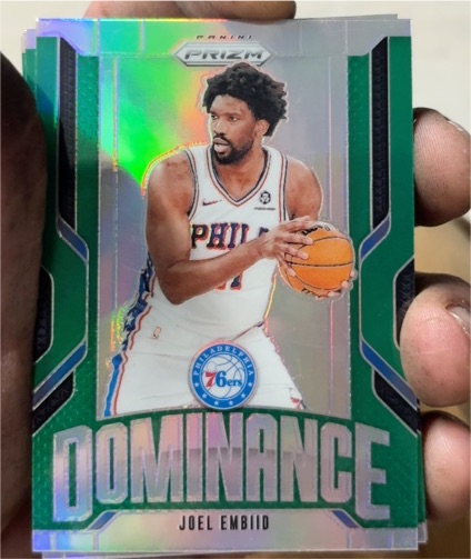 2024-25 Panini Prizm #10 Joel Embiid Dominance Green Prizm — front