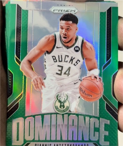 2024-25 Panini Prizm #4 Giannis Antetokounmpo Dominance Green Prizm — front