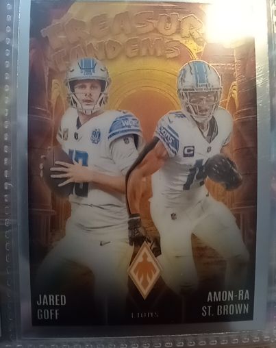 2024 Panini Phoenix #TT-DET Jared Goff / Amon-Ra St. Brown Treasured Tandems — front