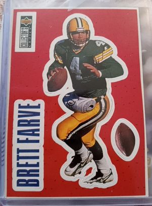 1996 Upper Deck Collector's Choice #S6 Brett Favre Play Action Stick-Ums — front