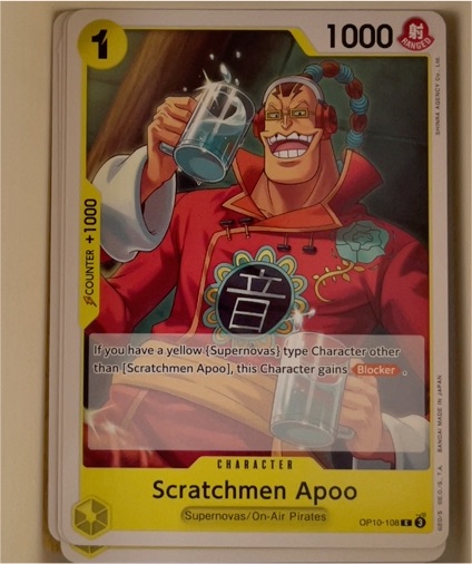 One Piece Card Game OP10-108 Scratchmen Apoo — front