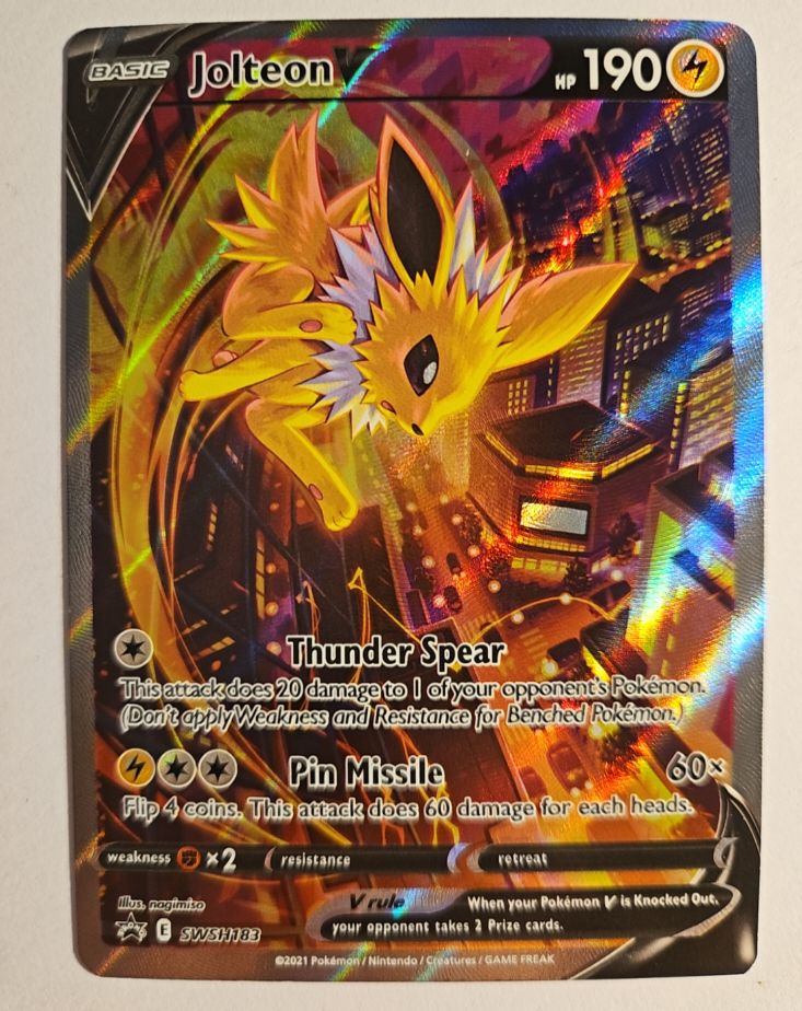 2021 Pokemon Sword & Shield Promo #SWSH183 Jolteon V — front