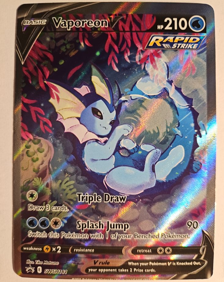 2021 Pokémon Sword & Shield Promo #SWSH181 Vaporeon V — front