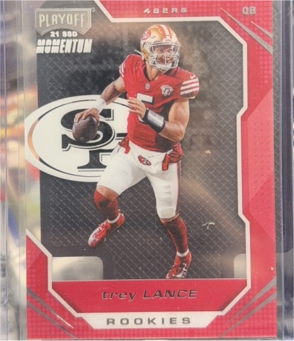 2021 Panini Chronicles Playoff Momentum #PMR-3 Trey Lance Rookie — front