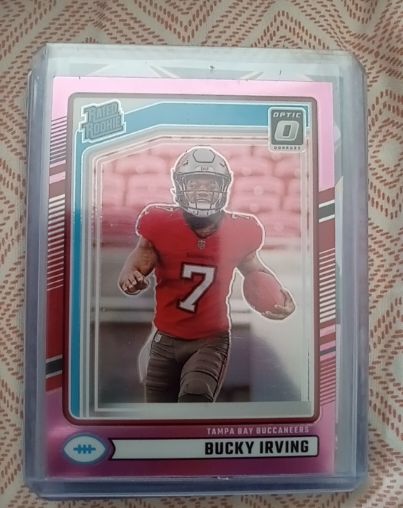 2024 Panini Donruss Optic #301 Bucky Irving Rated Rookie Pink Prizm — front