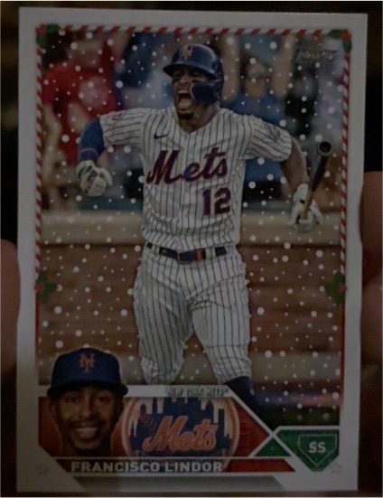 2023 Topps Holiday #H119 Francisco Lindor — front