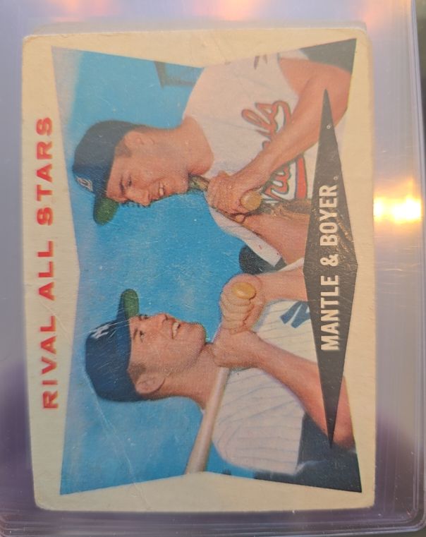 1960 Topps #160 Rival All Stars Mickey Mantle & Ken Boyer — front
