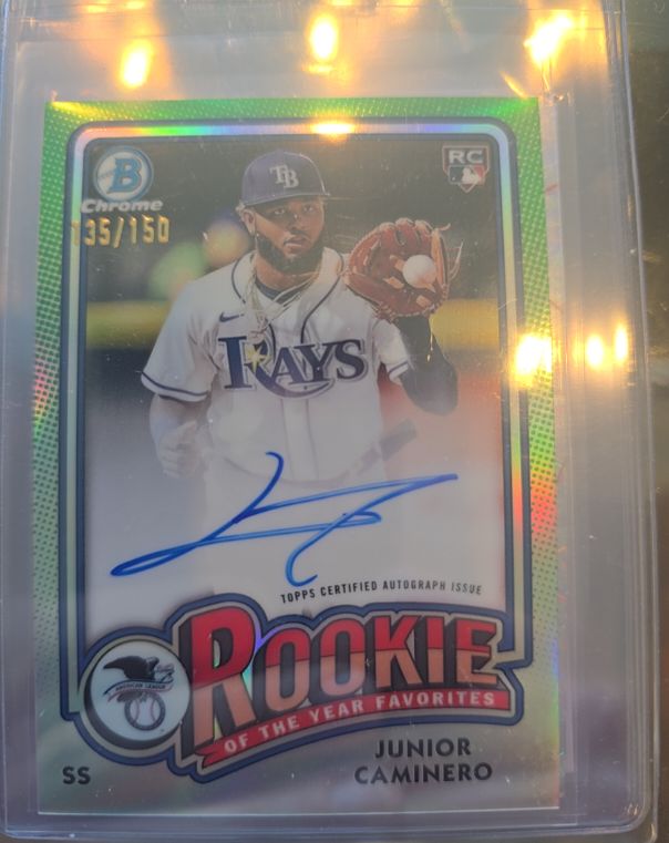 2024 Bowman Chrome Rookie of the Year Favorites #ROY-8 Junior Caminero — front