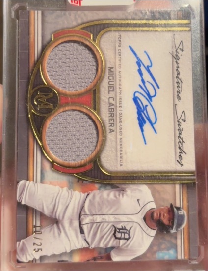 2023 Topps Museum Collection Signature Swatches Dual Relic Auto Miguel Cabrera — front