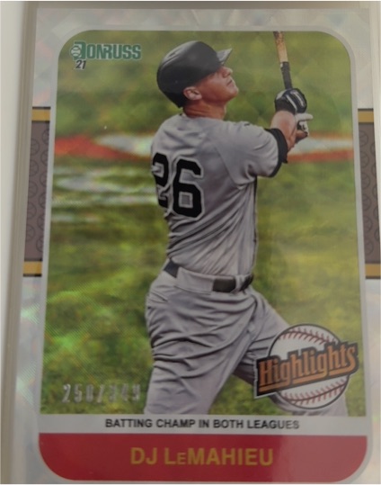 2021 Donruss Highlights #HI5 DJ LeMahieu — front