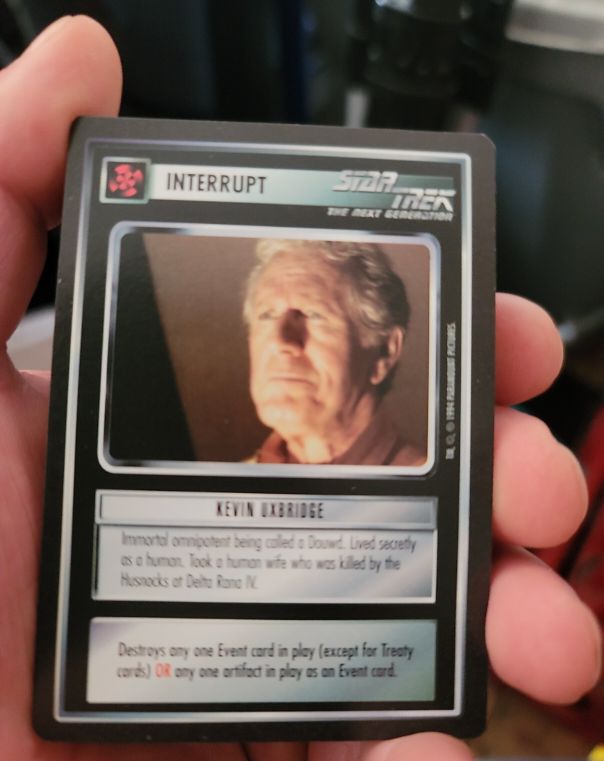 1994 Star Trek The Next Generation CCG Interrupt Kevin Uxbridge — front