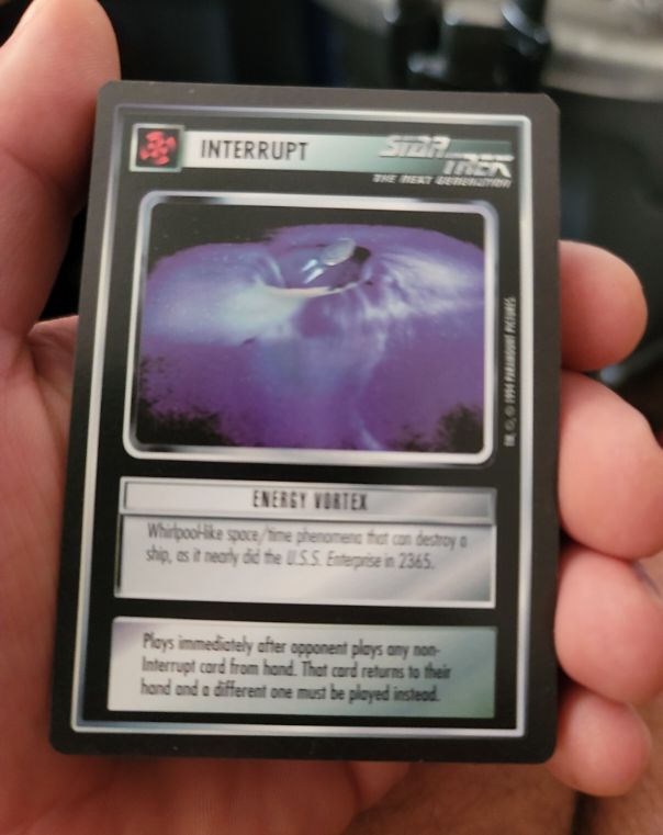 1994 Star Trek Premiere CCG #2F2 Interrupt Energy Vortex — front