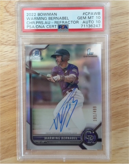 2022 Bowman Chrome #CPA-WB Warming Bernabel — front