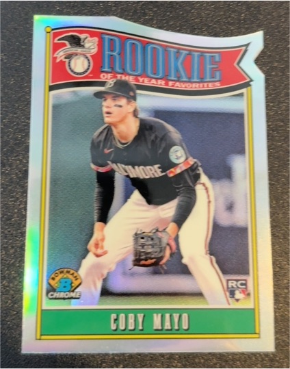 2025 Bowman Chrome #ROY-2 Coby Mayo Rookie of the Year Favorites Die-Cut — front