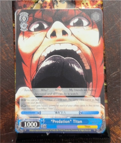 Weiss Schwarz Attack on Titan #AOT/S35-E094a "Predation" Titan — front