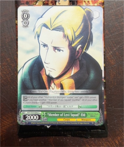Weiss Schwarz "Member of Levi Squad" Eld - Attack on Titan S35-E043 — front