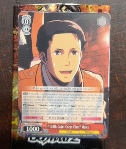 Weiss Schwarz "104th Cadet Corps Class" Marco AOT/S35-E072 — front
