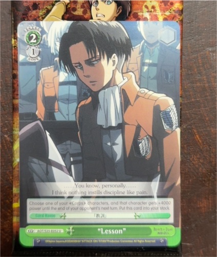 Weiss Schwarz Attack on Titan S35-E052 "Lesson" Levi — front
