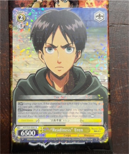 "Readiness" Eren - AOT/S35-E007 R - Weiss Schwarz Attack on Titan Vol.1 — front
