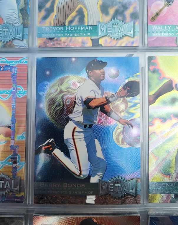 1996 Metal Universe Barry Bonds — front